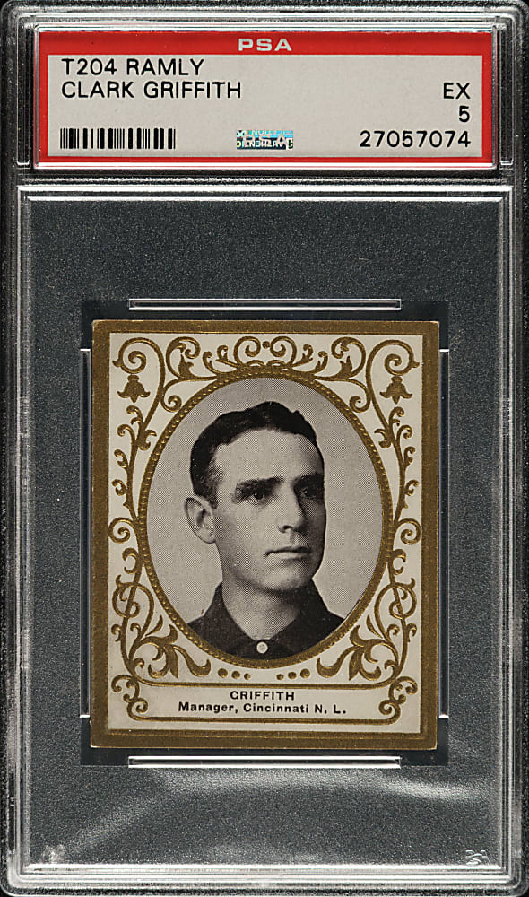 1909 T204 Ramly Tobacco Clark Griffith PSA EX 5