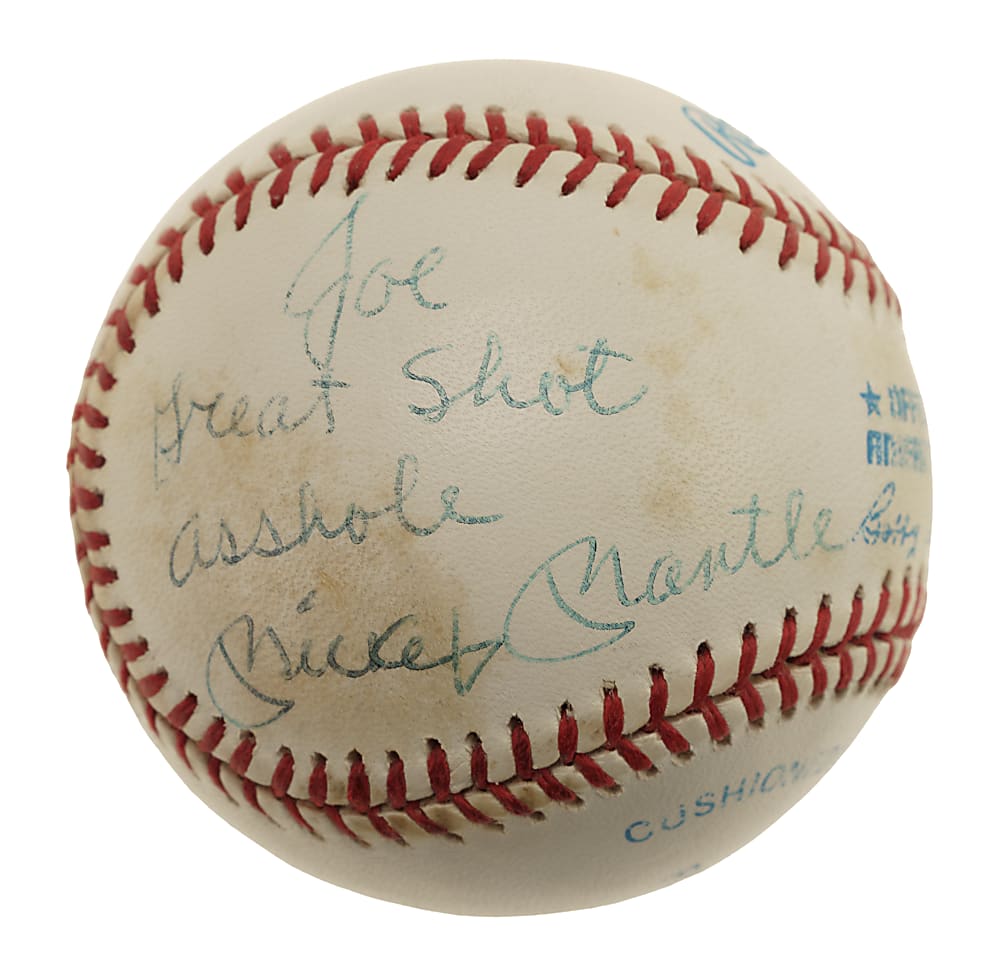 Mickey Mantle Single-Signed Baseball with Profanity Inscription - JSA