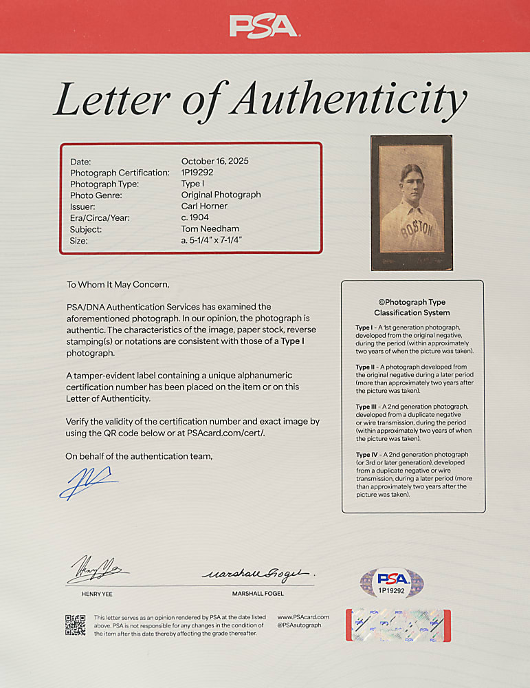 Circa 1904 Tom Needham Carl Horner Cabinet Photograph PSA/DNA Type I