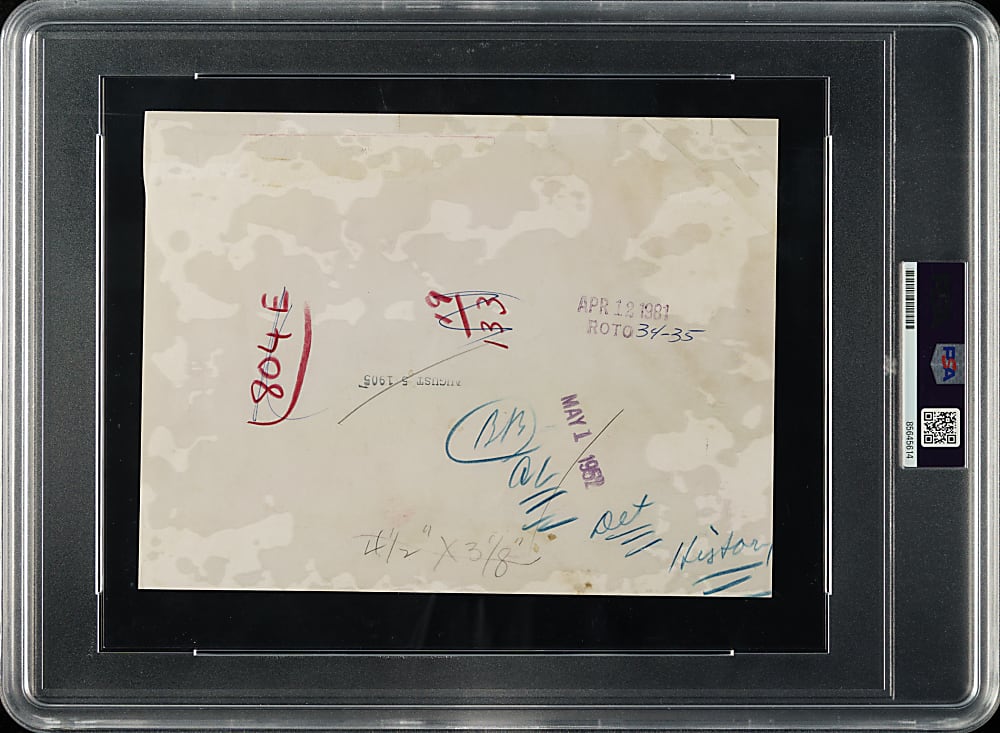 Circa 1950s Detroit Wolverines In 1886 with Brouthers, Thompson, Hanlon, and White Vintage Frank Tomlinson Photograph PSA/DNA Type IV