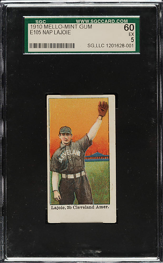 1910 E105 Mello-Mint Gum Nap Lajoie SGC EX 60