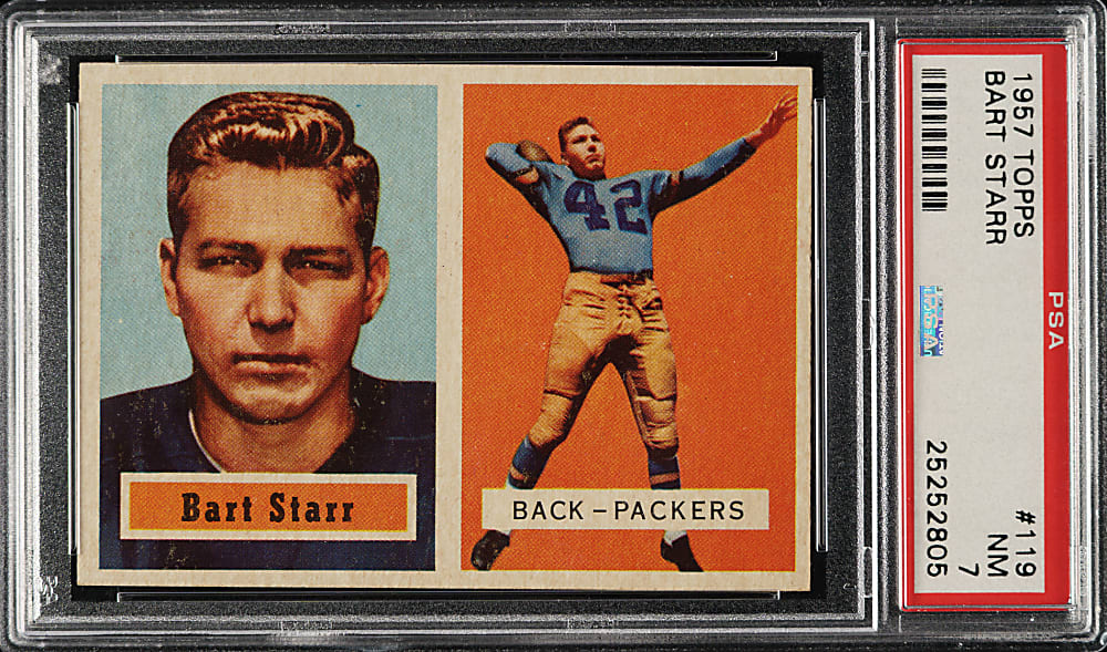 1957 Topps Football #119 Bart Starr Rookie PSA NM 7