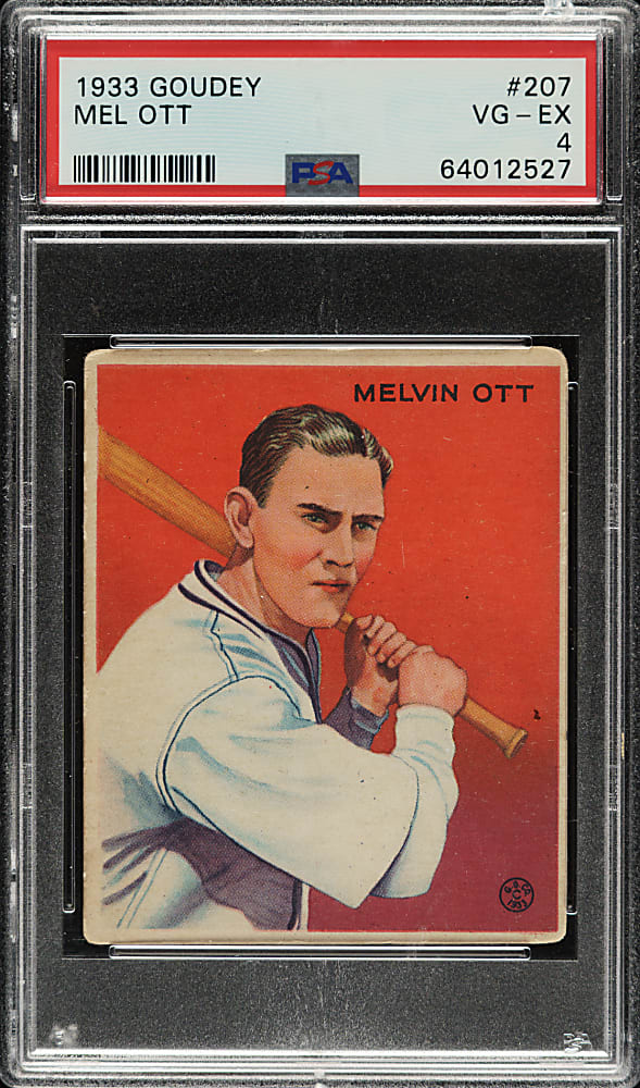 1933 R319 Goudey #207 Mel Ott PSA VG-EX 4