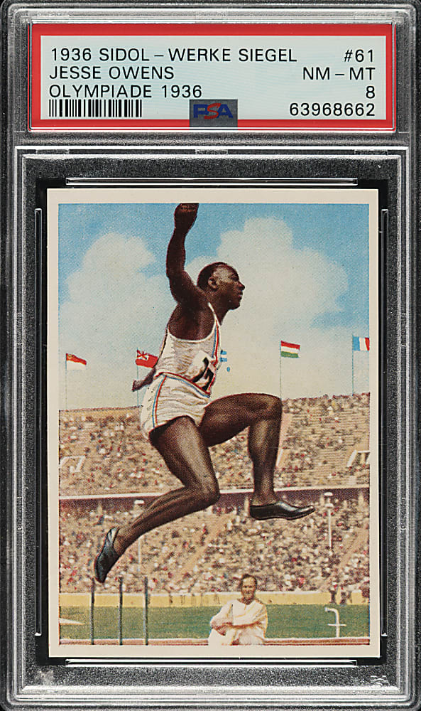 1936 Sidol-Werke Siegel Olympiade #61 Jesse Owens PSA NM-MT 8