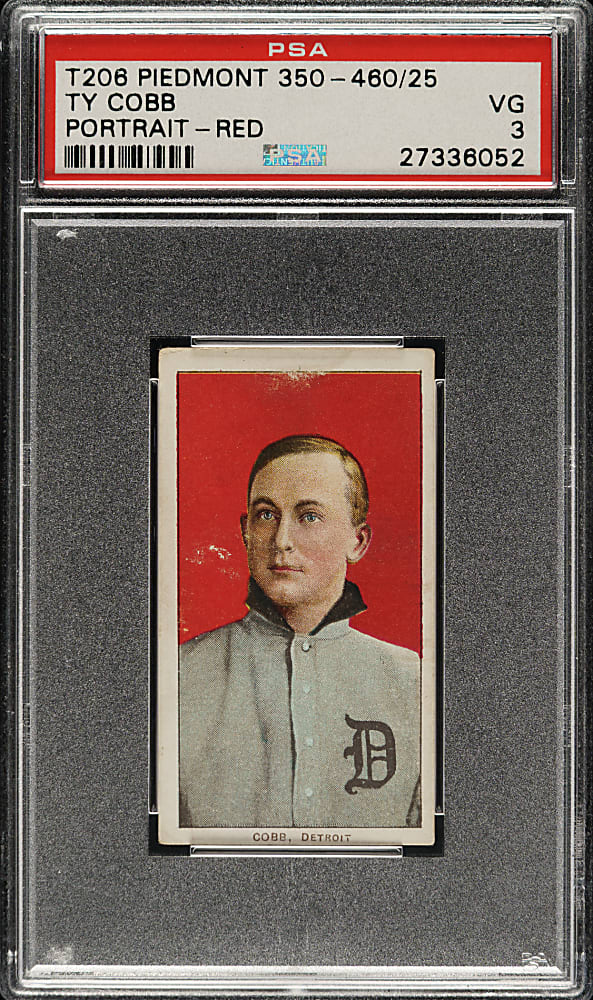 1909-1911 T206 White Border Ty Cobb Portrait Red Background PSA VG 3
