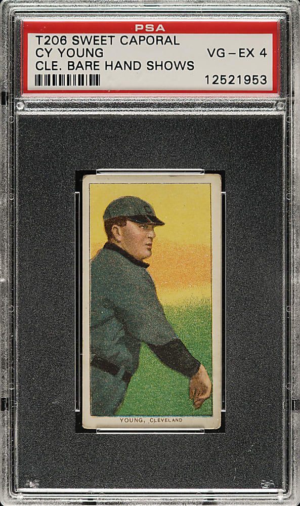 1909-1911 T206 White Border Cy Young Bare Hand Shows PSA VG-EX 4