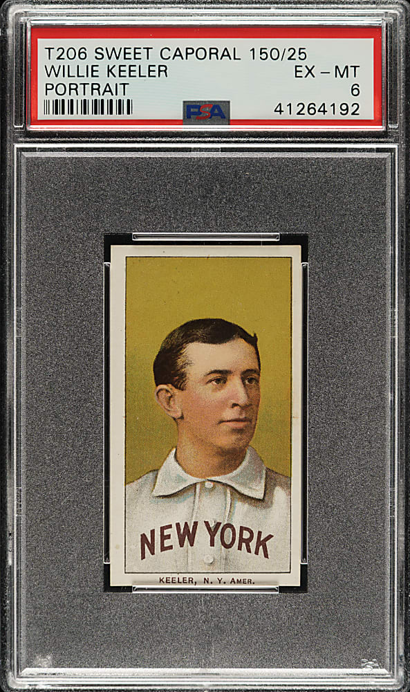1909-1911 T206 White Border Willie Keeler Portrait PSA EX-MT 6