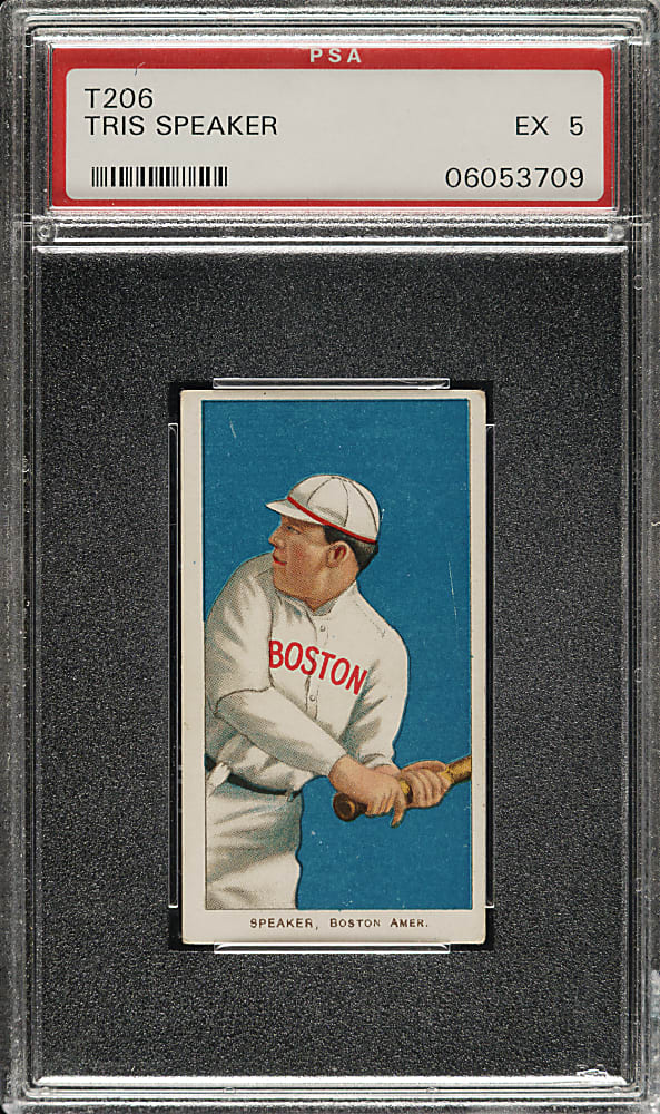1909-1911 T206 White Border Tris Speaker Rookie PSA EX 5