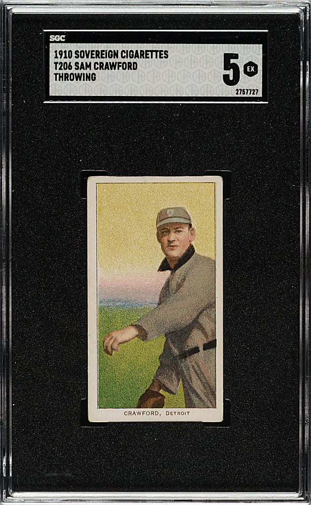 1909-1911 T206 White Border Sam Crawford Throwing SGC EX 5 - Sovereign 350 Back
