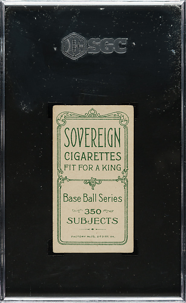 1909-1911 T206 White Border Sam Crawford Throwing SGC EX 5 - Sovereign 350 Back