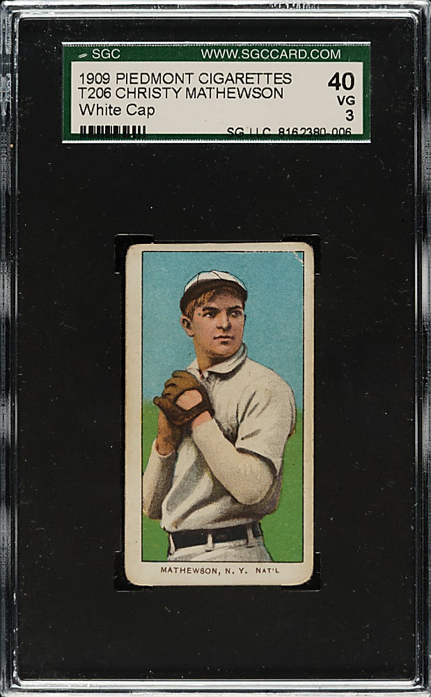 1909-1911 T206 White Border Christy Mathewson White Cap SGC VG 40