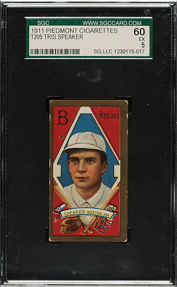 1911 T205 Gold Border Tris Speaker SGC EX 60