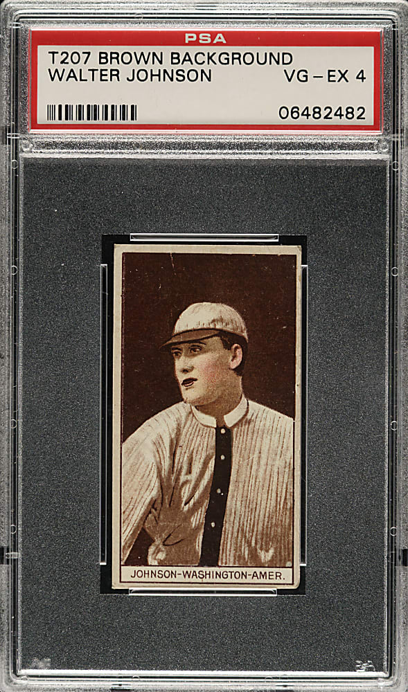 1912 T207 Brown Background Walter Johnson PSA VG-EX 4