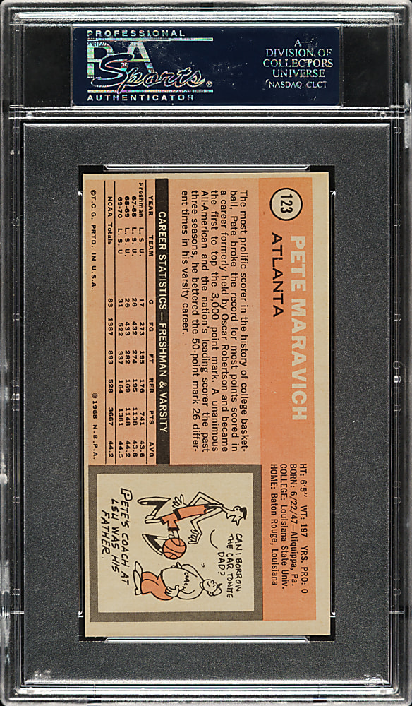 1970-1971 Topps Basketball #123 Pete Maravich Rookie PSA NM 7