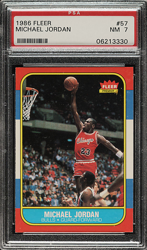 1986-1987 Fleer Basketball #57 Michael Jordan Rookie PSA NM 7