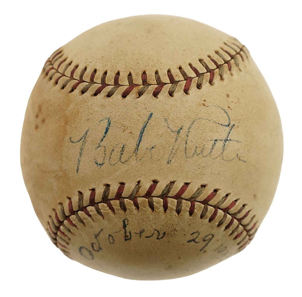 1933 Babe Ruth Single-Signed Baseball with Provenance PSA/DNA NM 7