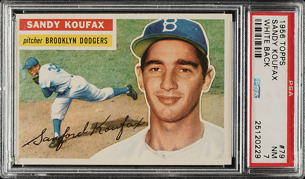 1956 Topps #79 Sandy Koufax White Back PSA NM 7