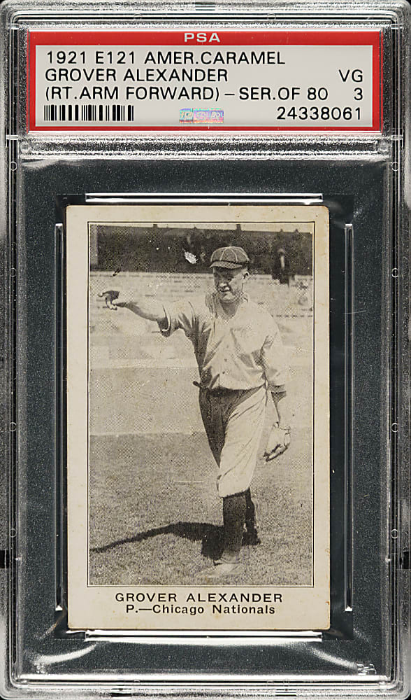 1921 E121 American Caramel (Series of 80) Grover Alexander PSA VG 3