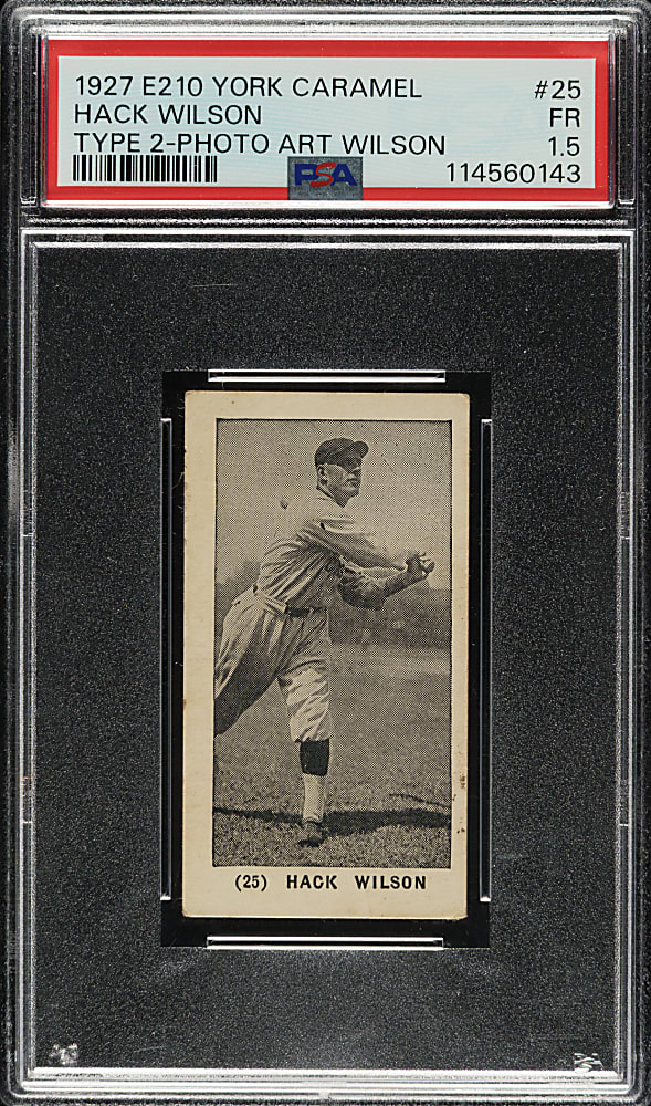 1927 E210 York Caramels Type 2 #25 Hack Wilson PSA FAIR 1.5