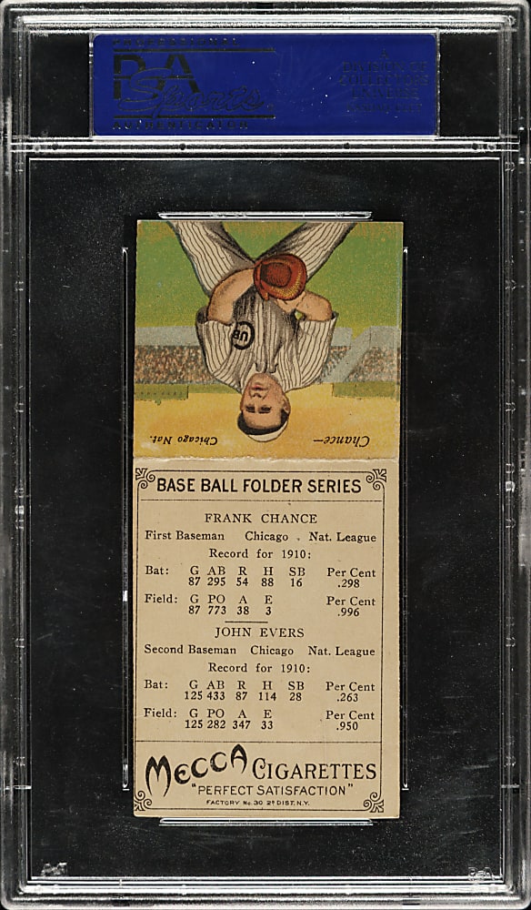 1911 T201 Mecca Double Folders Johnny Evers/Frank Chance PSA EX 5