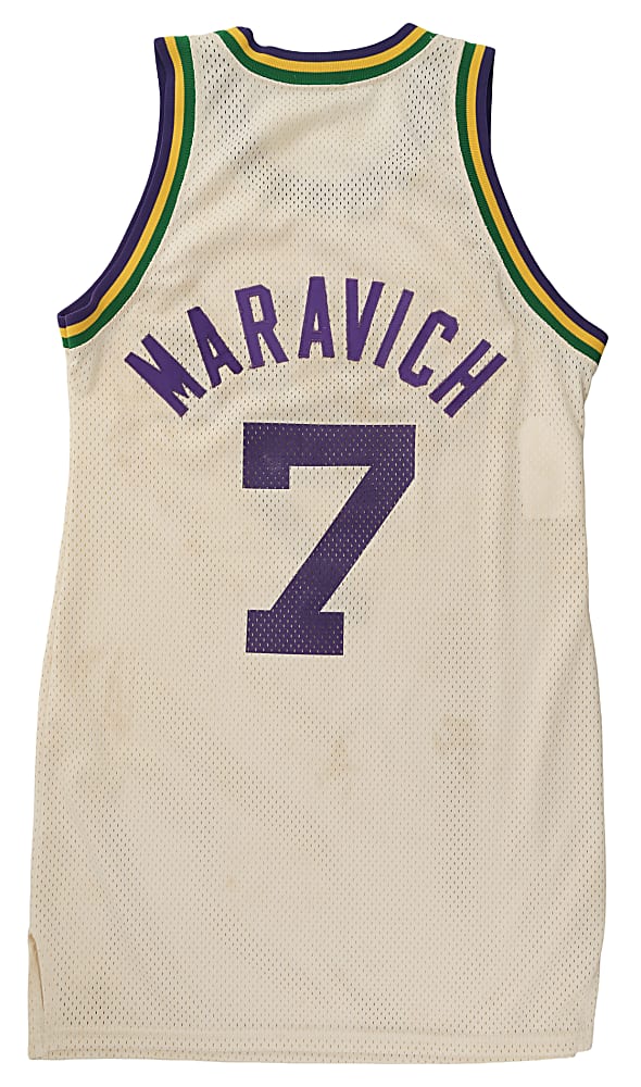 1978-1979 Pete Maravich New Orleans/Utah Jazz Game-Used Home Jersey MEARS A10