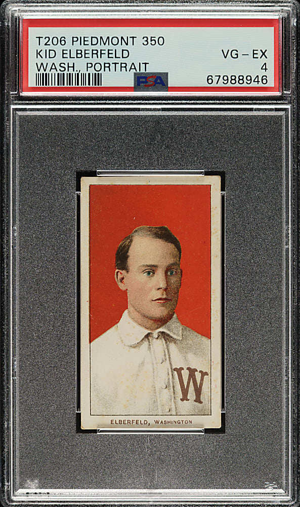 1909-1911 T206 White Border Kid Elberfeld Washington Portrait PSA VG-EX 4