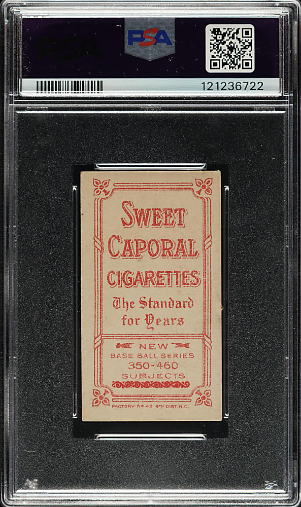 1909-1911 T206 White Border Orval Overall Hand At Face Level PSA EX-MT 6