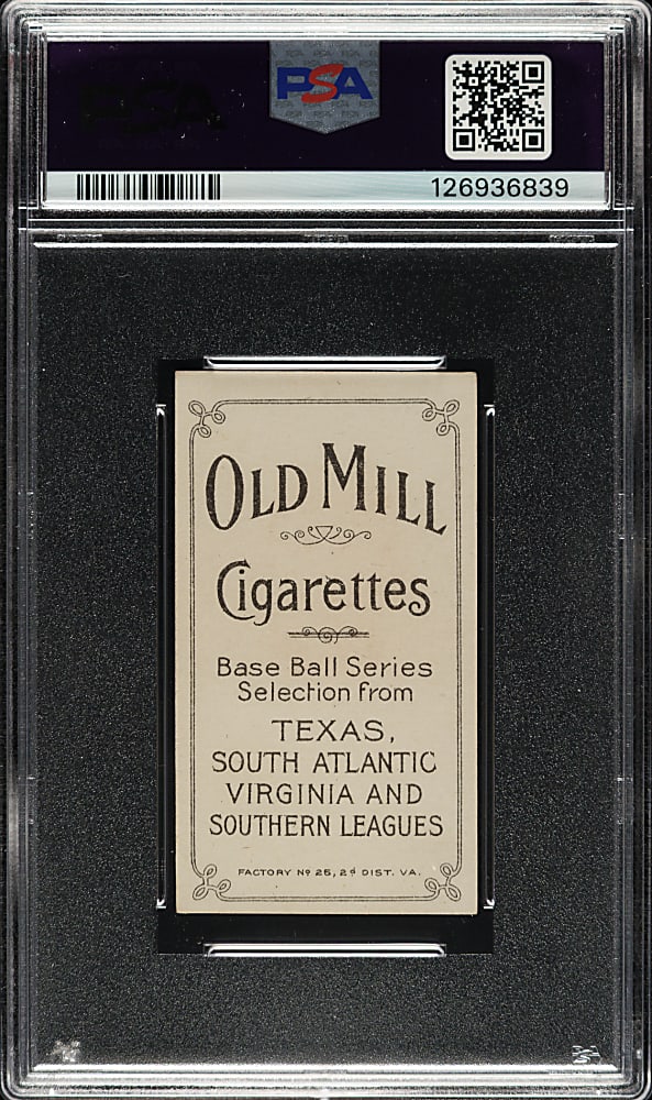 1909-1911 T206 White Border Dutch Revelle Southern Leaguer PSA EX 5 - Old Mill Back