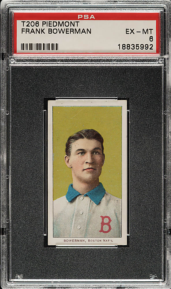 1909-1911 T206 White Border Frank Bowerman PSA EX-MT 6