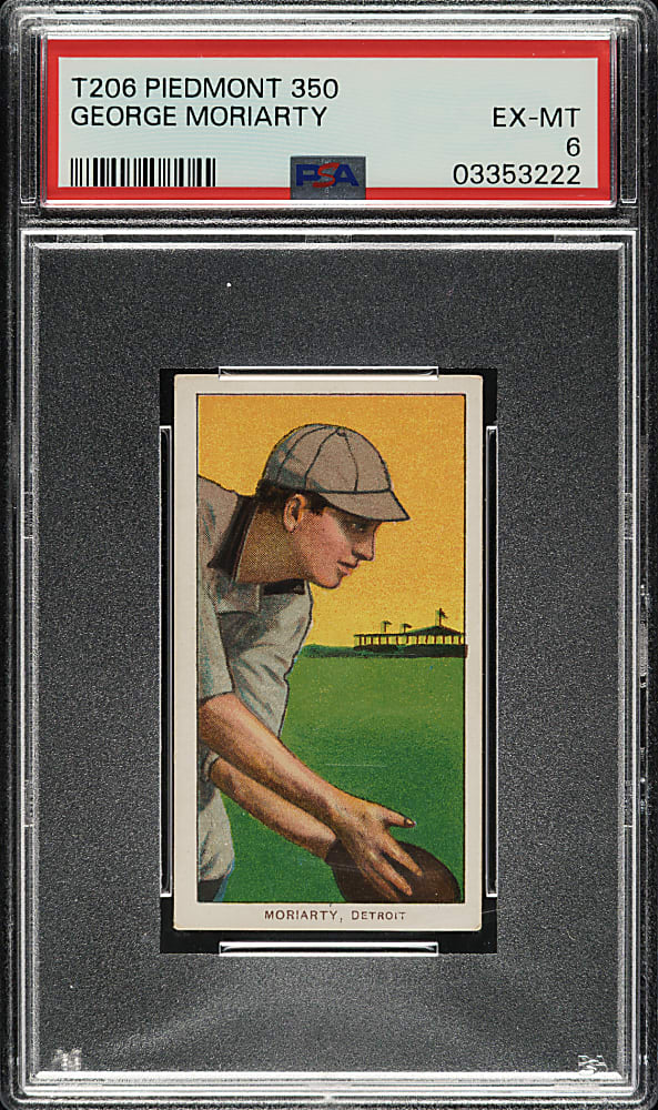 1909-1911 T206 White Border George Moriarty PSA EX-MT 6