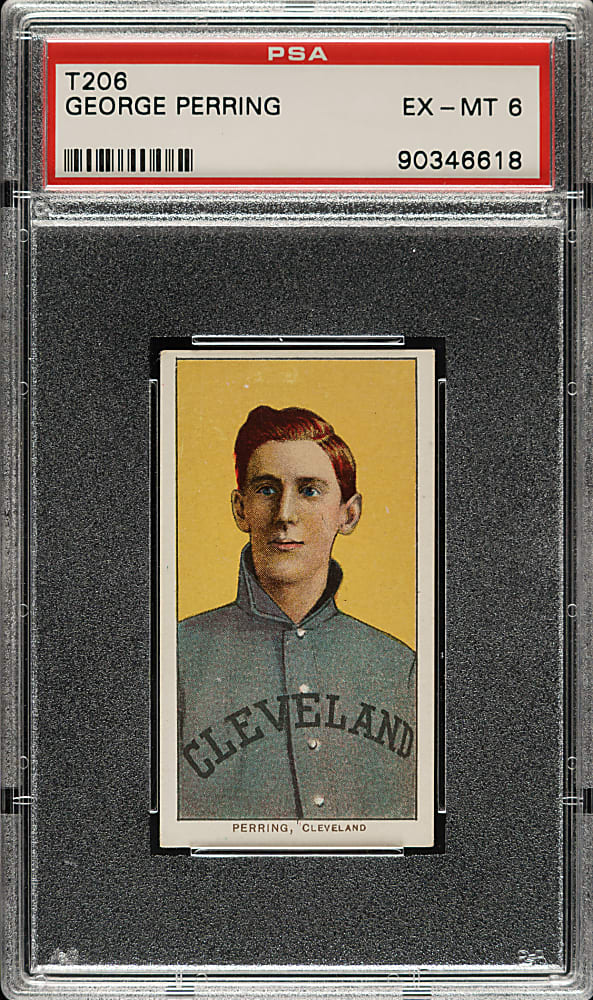 1909-1911 T206 White Border George Perring PSA EX-MT 6