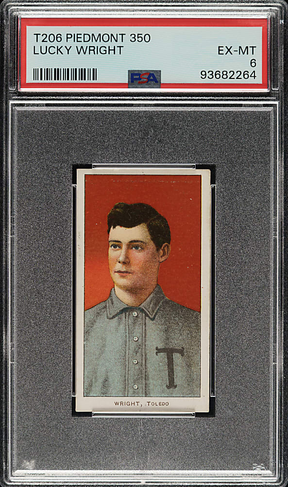 1909-1911 T206 White Border Lucky Wright PSA EX-MT 6
