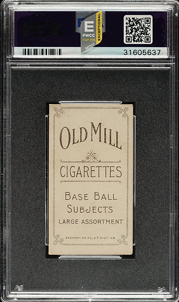 1909-1911 T206 White Border Buck Herzog Boston PSA EX 5 - Old Mill Back
