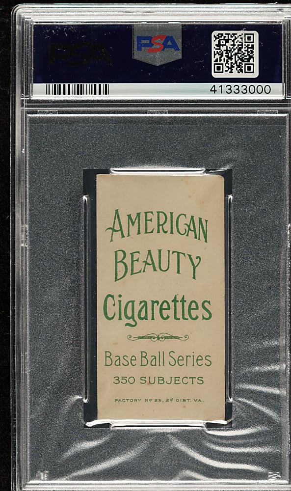 1909-1911 T206 White Border Heinie Wagner Bat on Right Shoulder PSA VG-EX 4 - American Beauty 350 Back