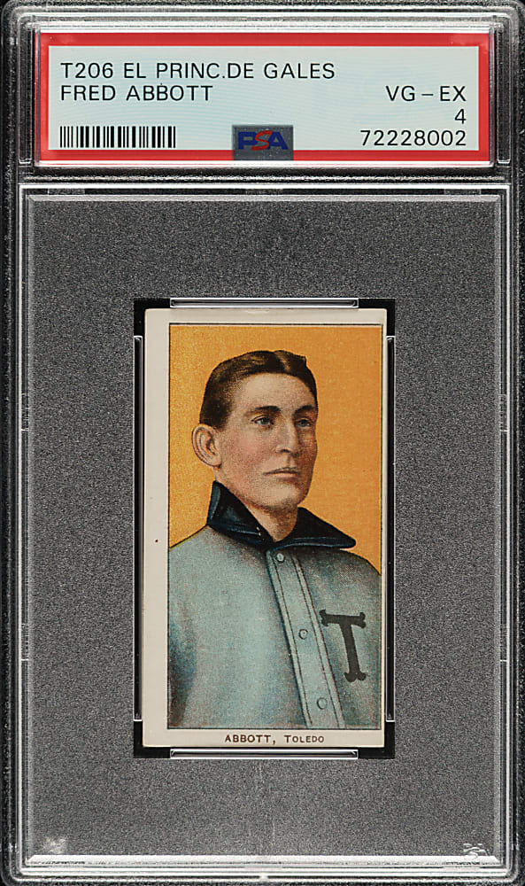 1909-1911 T206 White Border Fred Abbott PSA VG-EX 4 - El Principe De Gales Back