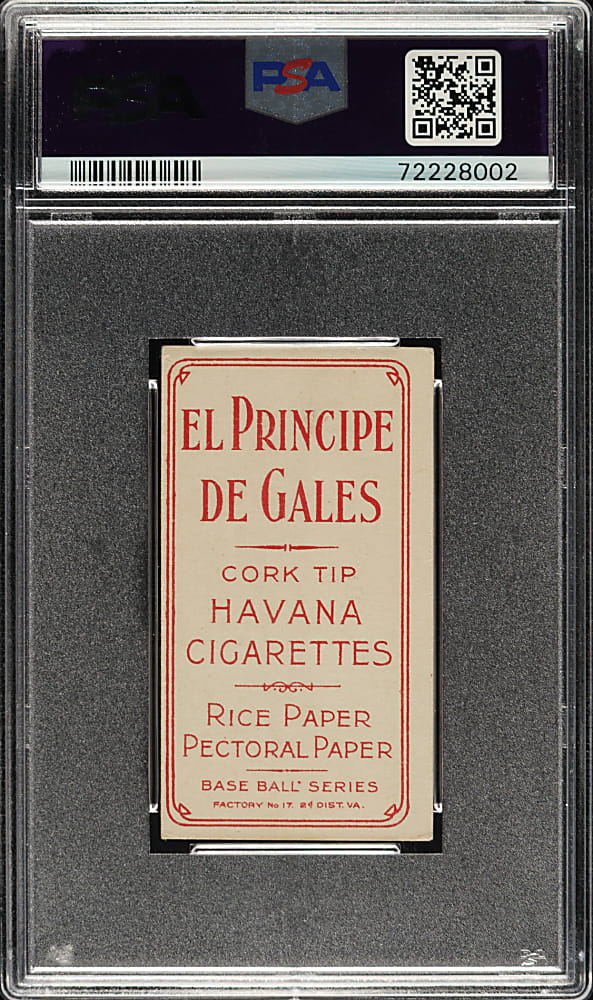 1909-1911 T206 White Border Fred Abbott PSA VG-EX 4 - El Principe De Gales Back