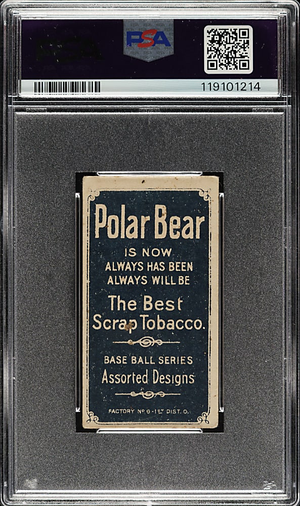 1909-1911 T206 White Border Frank Chance Portrait Yellow Background PSA VG 3 - Polar Bear Back