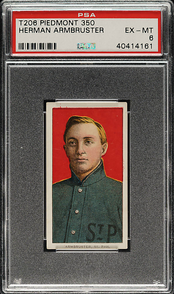 1909-1911 T206 White Border Herman Armbruster PSA EX-MT 6