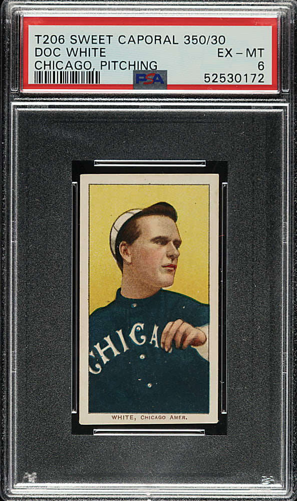 1909-1911 T206 White Border Doc White Pitching PSA EX-MT 6
