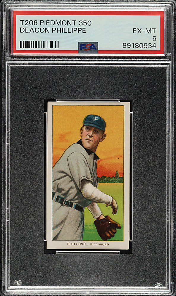 1909-1911 T206 White Border Deacon Phillippe PSA EX-MT 6