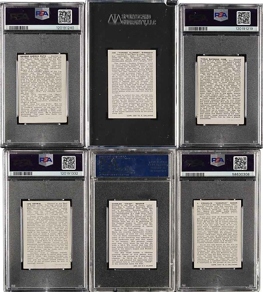 1950-1956 Callahan Hall of Fame Near-Complete Set (73/82)