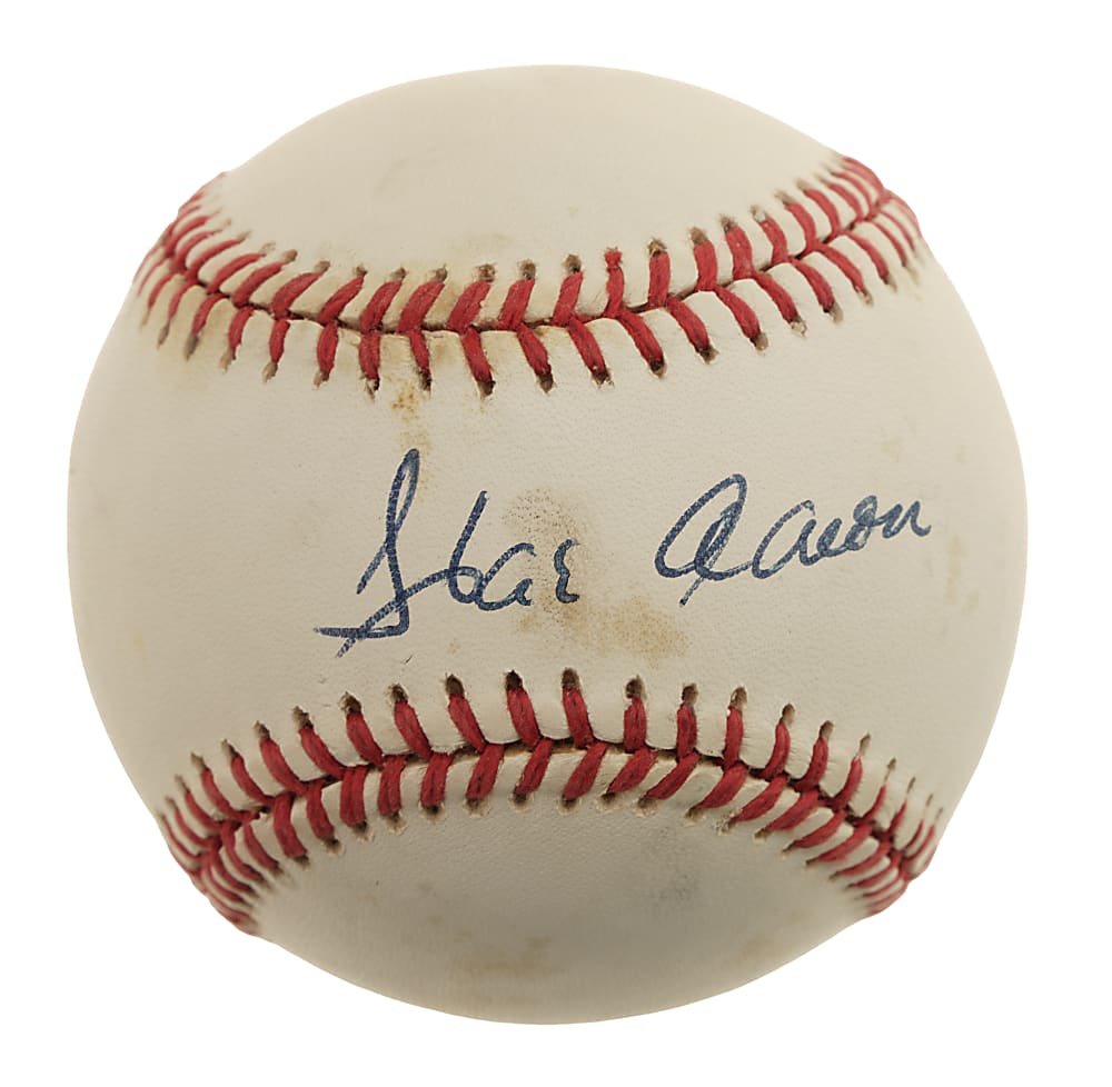 Hank Aaron Single-Signed Baseball - PSA/DNA