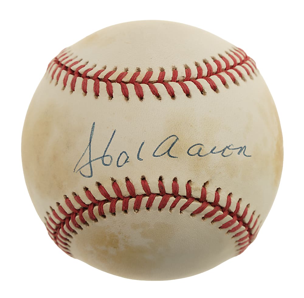 Hank Aaron Single-Signed Baseball - PSA/DNA