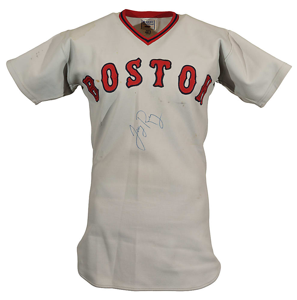1977-1978 Jerry Remy and Doug Griffin Boston Red Sox Signed Game-Used Jersey - PSA/DNA and Beckett