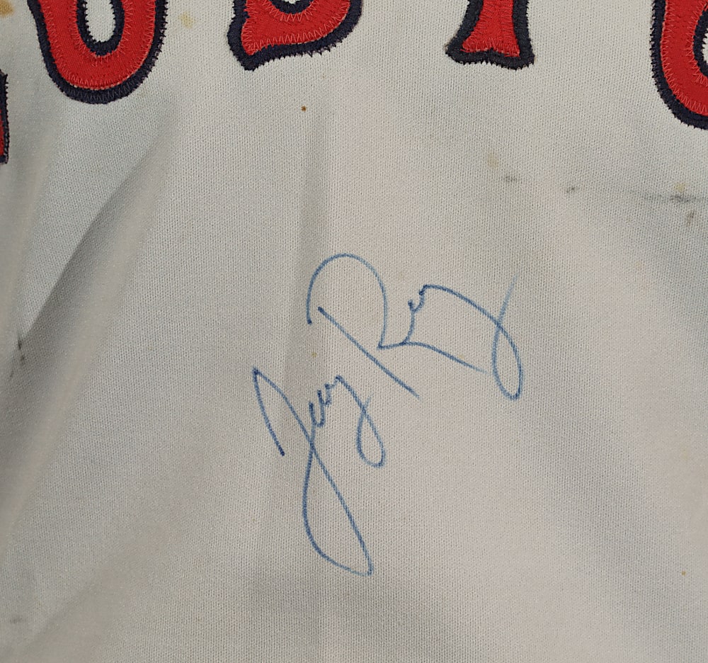 1977-1978 Jerry Remy and Doug Griffin Boston Red Sox Signed Game-Used Jersey - PSA/DNA and Beckett