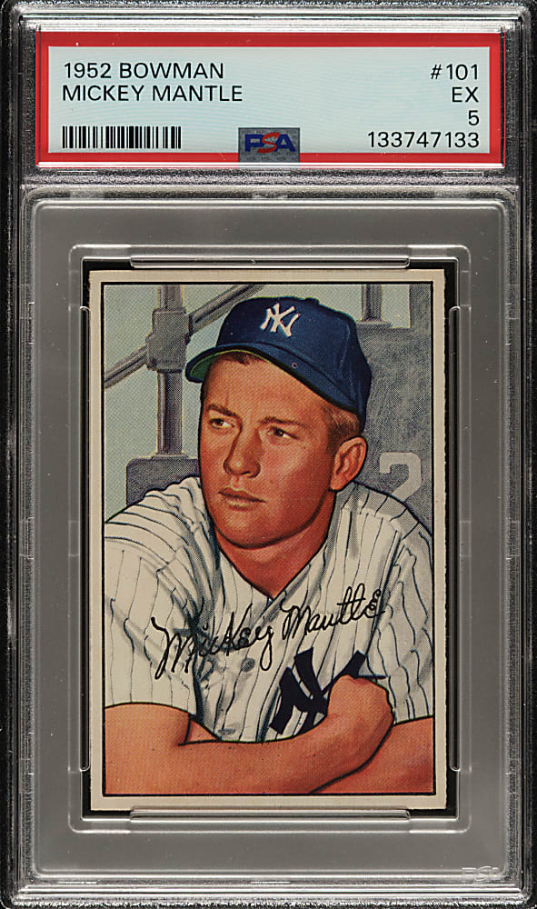 1952 Bowman #101 Mickey Mantle PSA EX 5