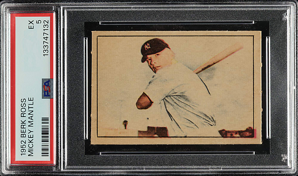 1952 Berk Ross Mickey Mantle PSA EX 5
