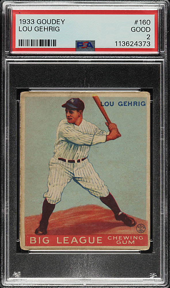 1933 R319 Goudey #160 Lou Gehrig PSA GOOD 2