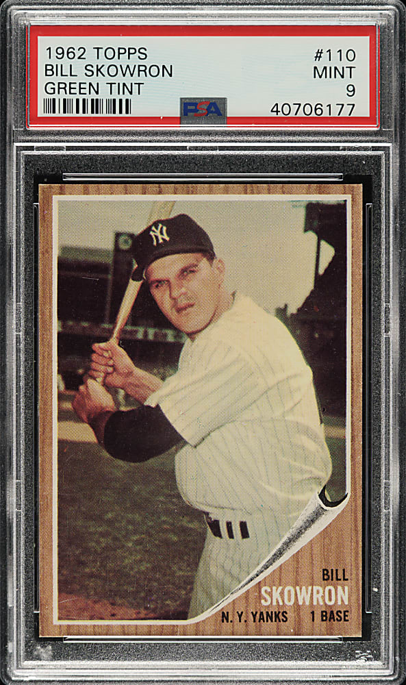 1962 Topps #110 Bill Skowron Green Tint PSA MINT 9 - Highest Graded!
