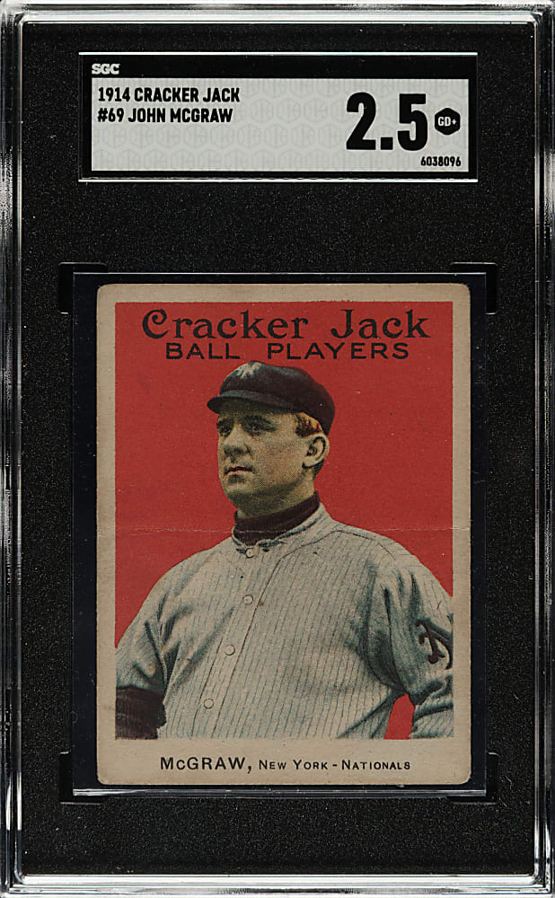 1914 E145 Cracker Jack #69 John McGraw SGC GOOD+ 2.5